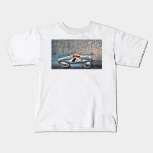 Vintage Silver Toy Race Car Kids T-Shirt